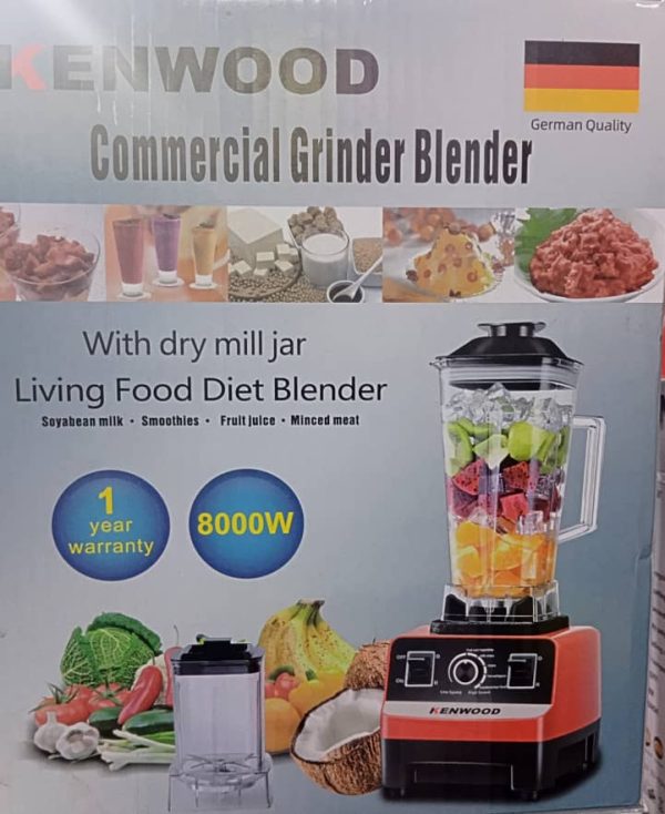 Kenwood Commercial Grinder Blender With Dry Mill Jar 8000w