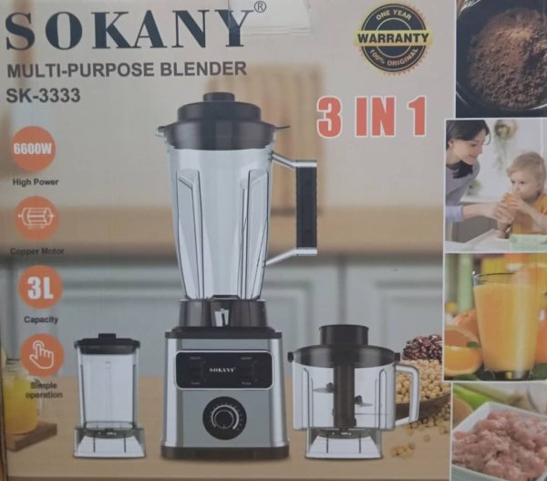 SOKANY PREMIUM MULTI-PURPOSE BLENDER SK-3333