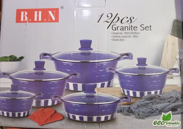 B.H.N 12PCS GRANITE SET