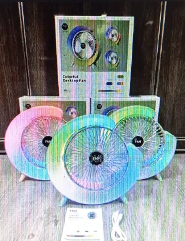 Colourful G Shape Rechargeable Fan