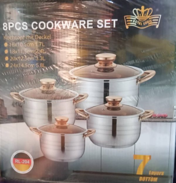 ROYAL LOUIS 8PCS COOKWARE SET