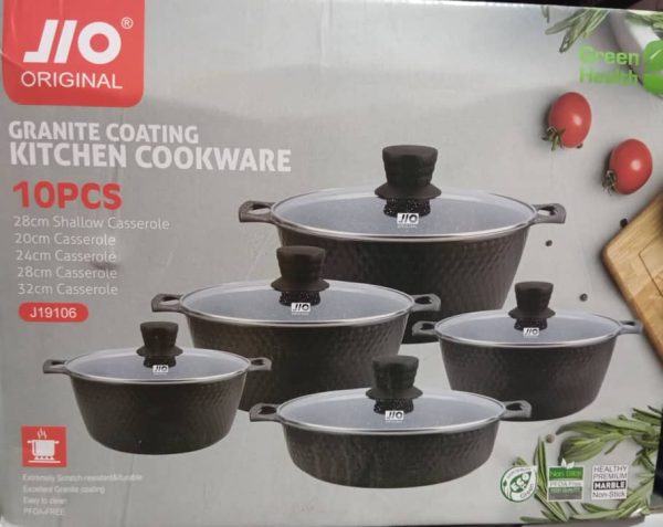 JIO ORIGINAL J19106 GRANITE COOKWARE SET